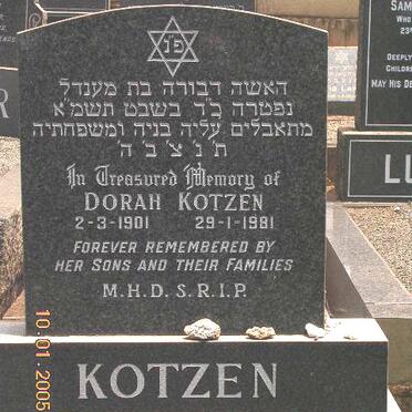 KOTZEN Dorah 1901-1981