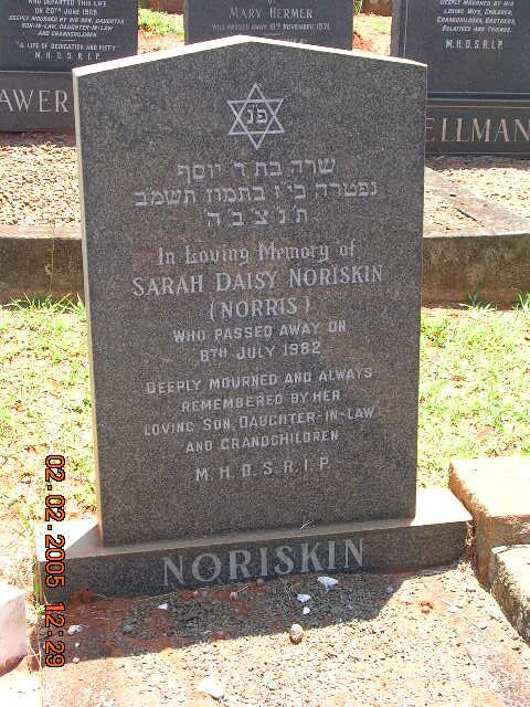 NORISKIN Sarah Daisy nee NORRIS -1982