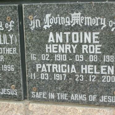 ANTOINE Henry Roe 1910-1985 &amp; Patricia Helen 1917-2002