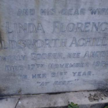 ACHILLEOS Linda Florence Holdsworth formerly COOPER nee ANDERSON -1969