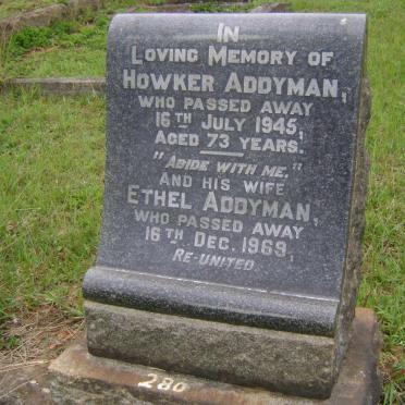 ADDYMAN Howker -1945 &amp; Ethel -1969