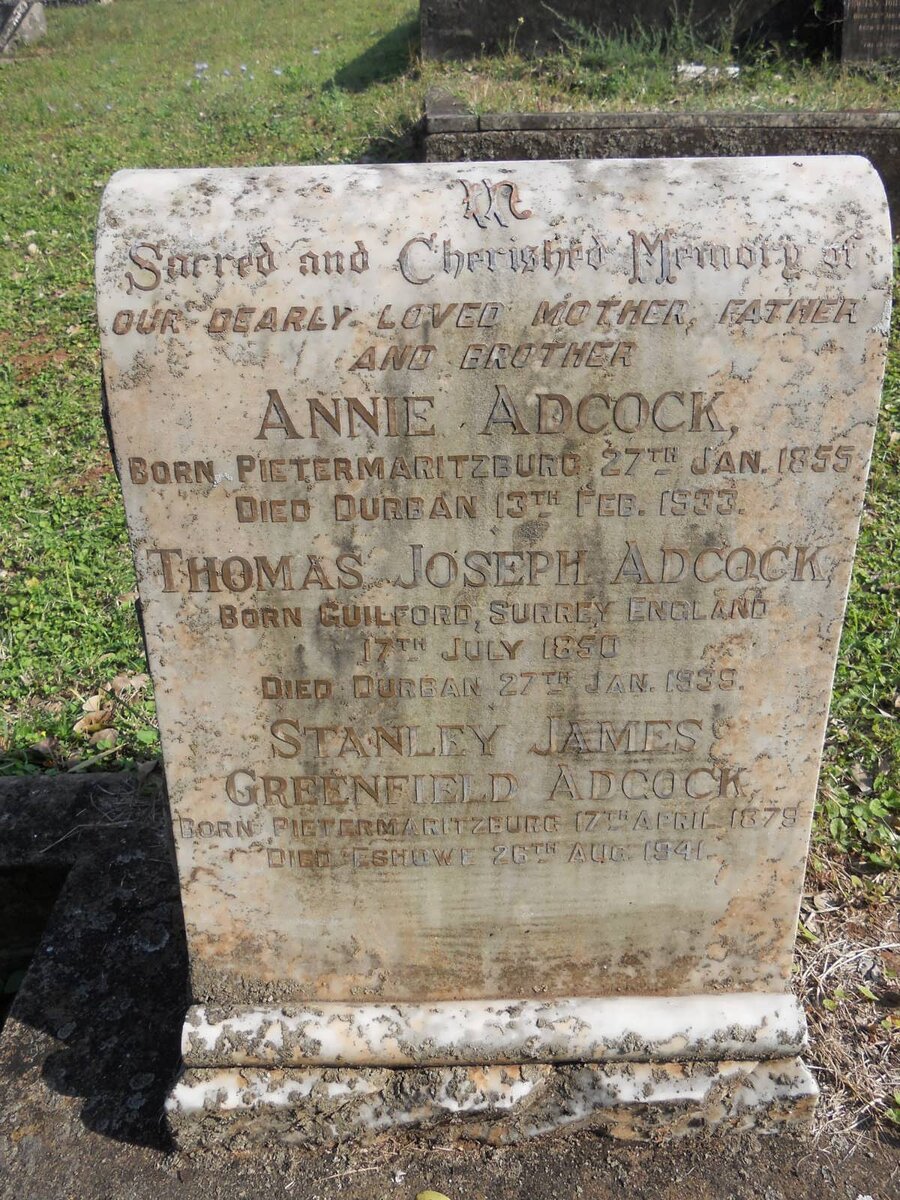 ADCOCK Thomas Joseph 1850-1925 &amp; Annie 1855-1933 :: ADCOCK Stanley James Greenfield 1879-1941