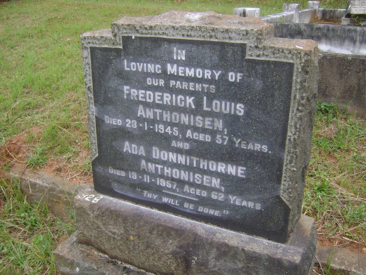 ANTHONISEN Frederick Louis -1945 &amp; Ada Donnithorne -1957