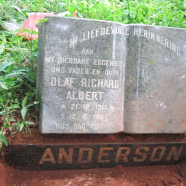 ANDERSON Olaf Richard Albert 1916-1982 