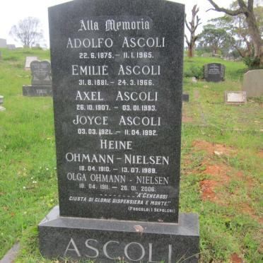 ASCOLI Adolfo 1875-1965 &amp; Emilie 1881-1966