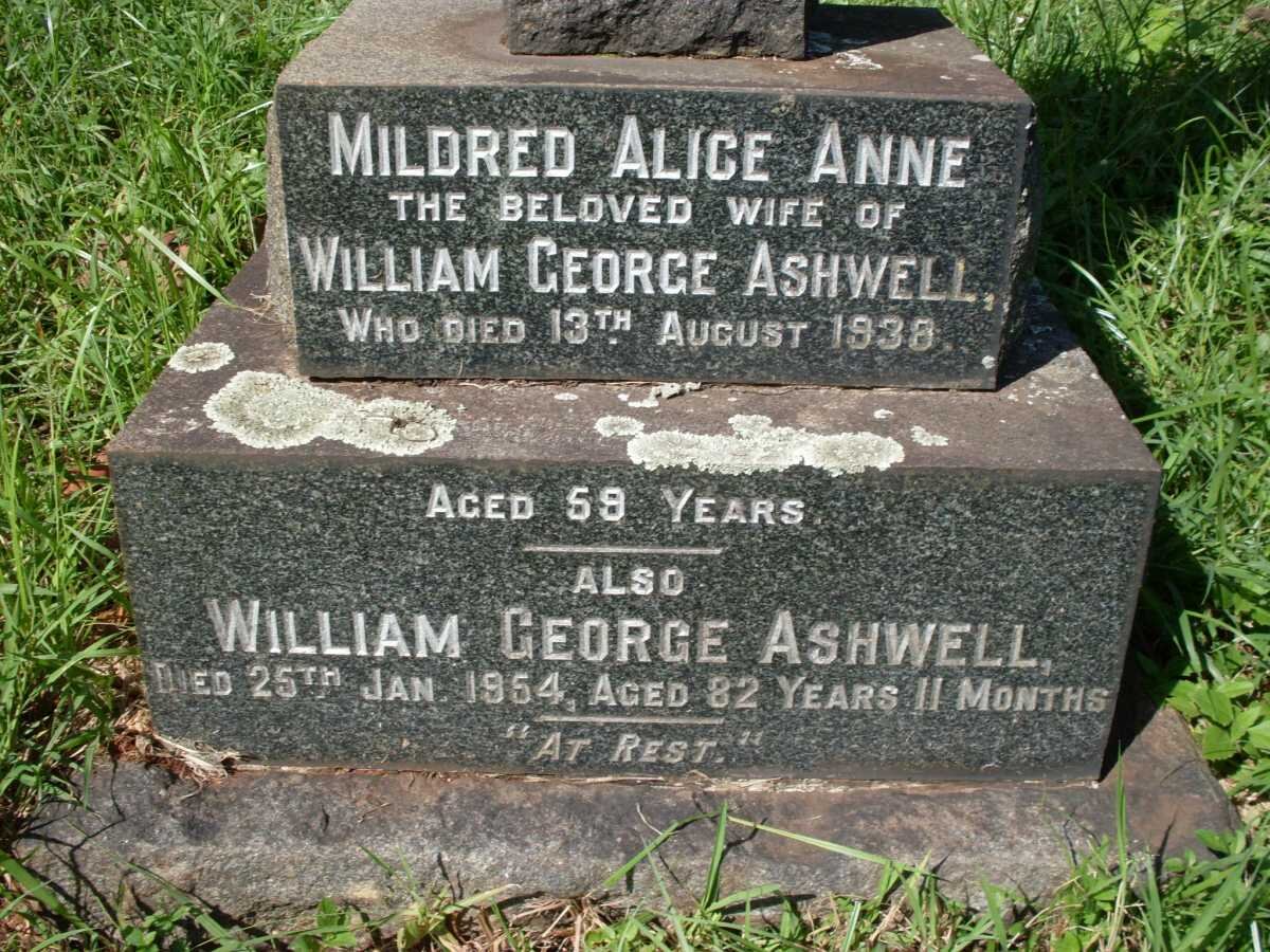 ASHWELL William George -1954 &amp; Mildred Alice Anne -1938
