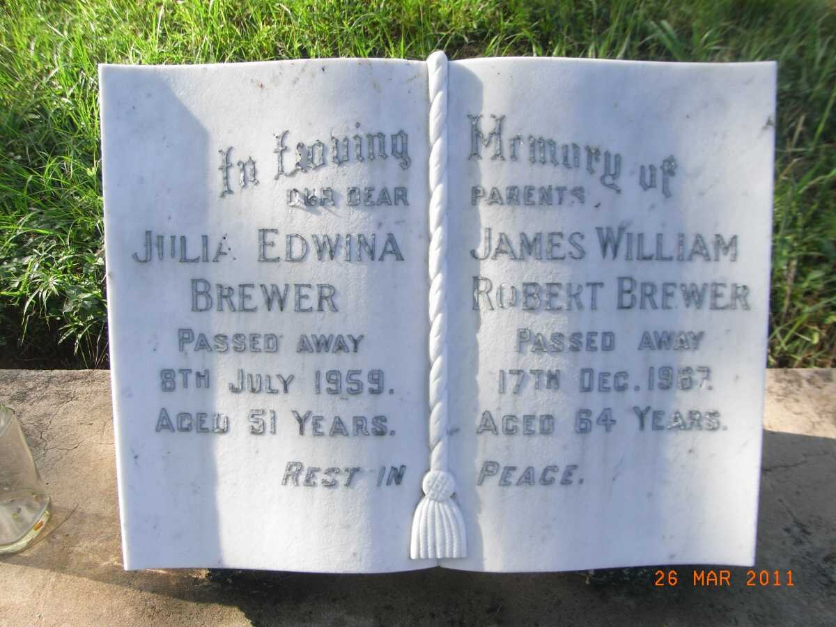 BREWER James William Robert -1967 &amp; Julia Edwina -1959