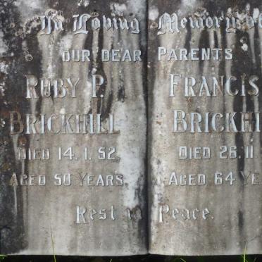 BRICKHILL Francis H. -1955 &amp; Ruby P. -1952 