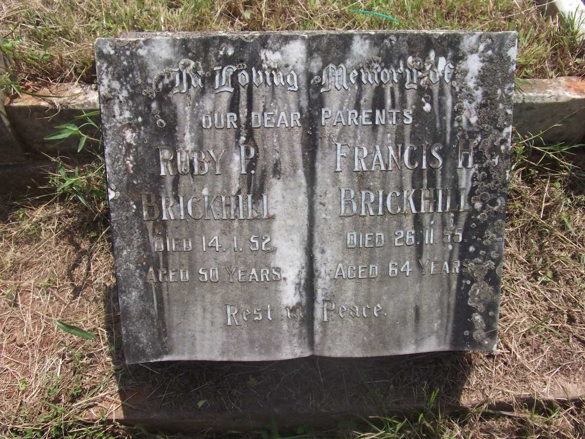 BRICKHILL Francis H. -1955 &amp; Ruby P. -1952