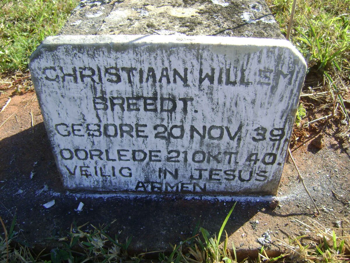 BREEDT Christiaan Willem 1939-1940