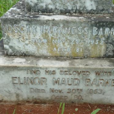 BARKER Oscar Harkness -1932 &amp; Elinor Maud -1953