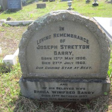 BARRY Joseph Stretton 1900-1960 &amp; Rhoda Winifred 1897-1990