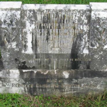 BARTHOLOMEW Joseph -1930 &amp; Rebecca Carolina -1943 