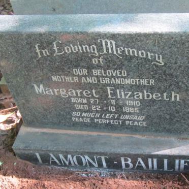 BAILLIE Margaret Elizabeth, Lamont 1910-1985