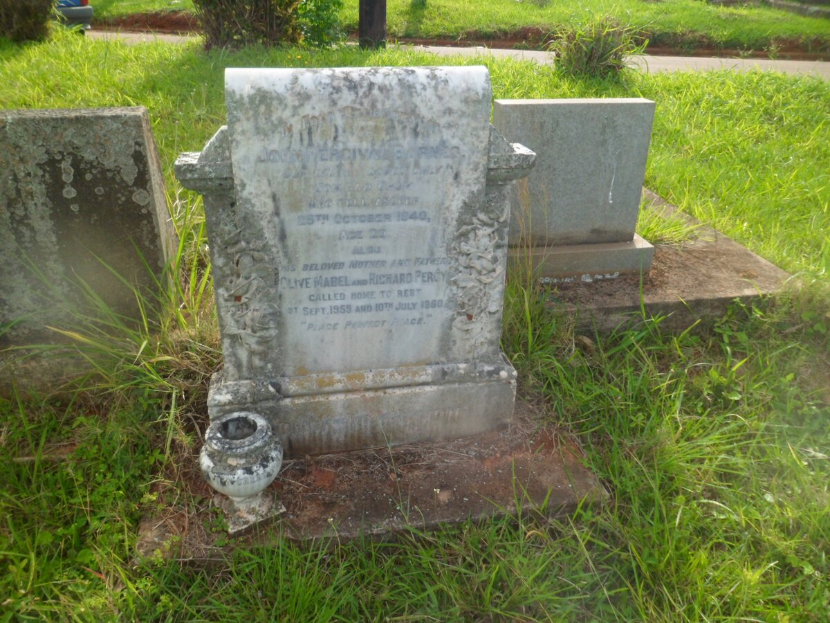 BARNES John Percival -1940 :: BARNES Richard Percy -1960 &amp; Olive Mabel -1959