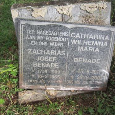 BENADE Zacharias Josef 1909-1965 &amp; Catharina Wilhemina Maria 1911-2003