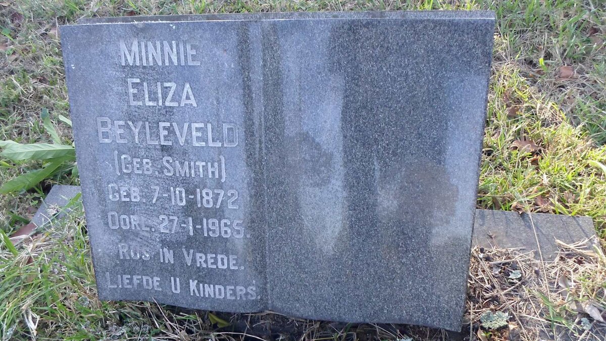BEYLEVELD Minnie Eliza nee SMITH 1872-1965