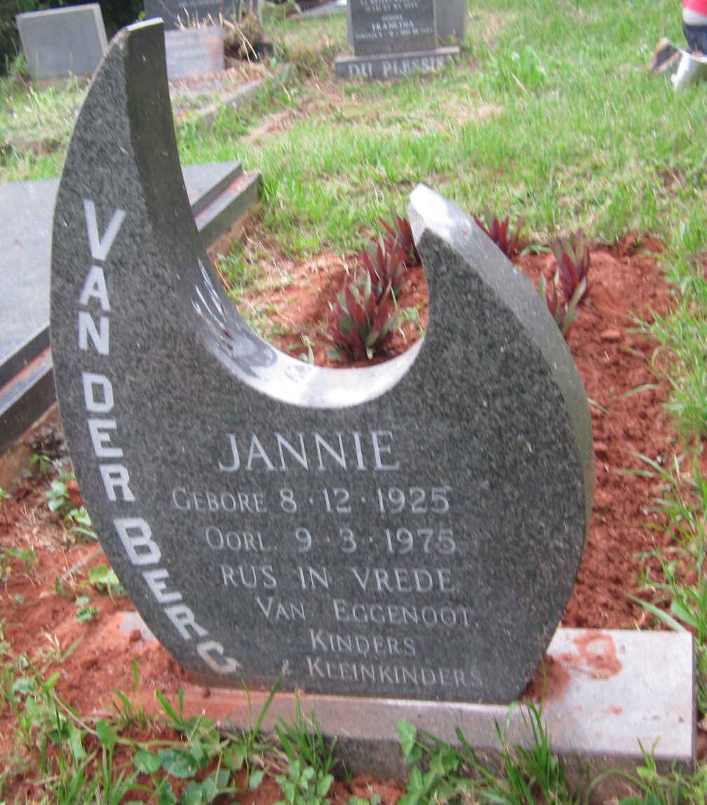 BERG Jannie, van der 1925-1975