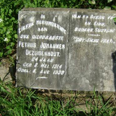 BEZUIDENHOUT Petrus Johannes 1914-1938