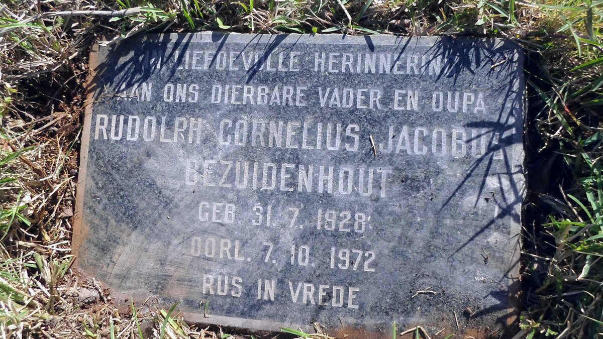 BEZUIDENHOUT Rudolph Cornelius Jacobus 1928-1972