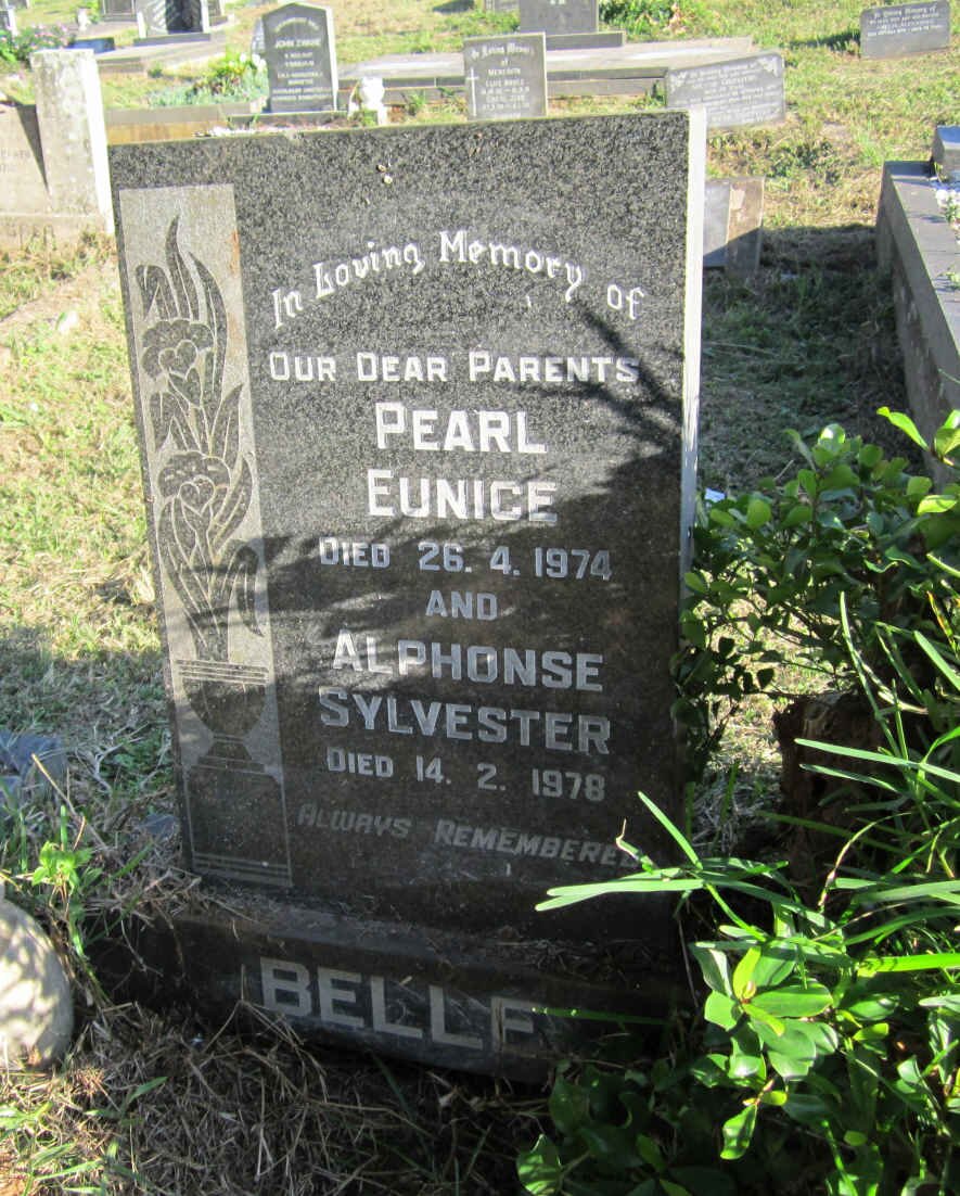 BELLE Alphonse Sylvester -1978 &amp; Pearl Eunice -1974