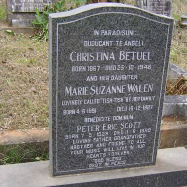 BETUEL Christina 1867-1946 :: WALLEN Marie Suzanne 1891-1987 :: SCOTT Peter Eric 1928-1999