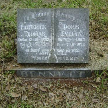 BENNETT Frederick Thomas 1903-1976 &amp; Doris Evelyn 1903-1976