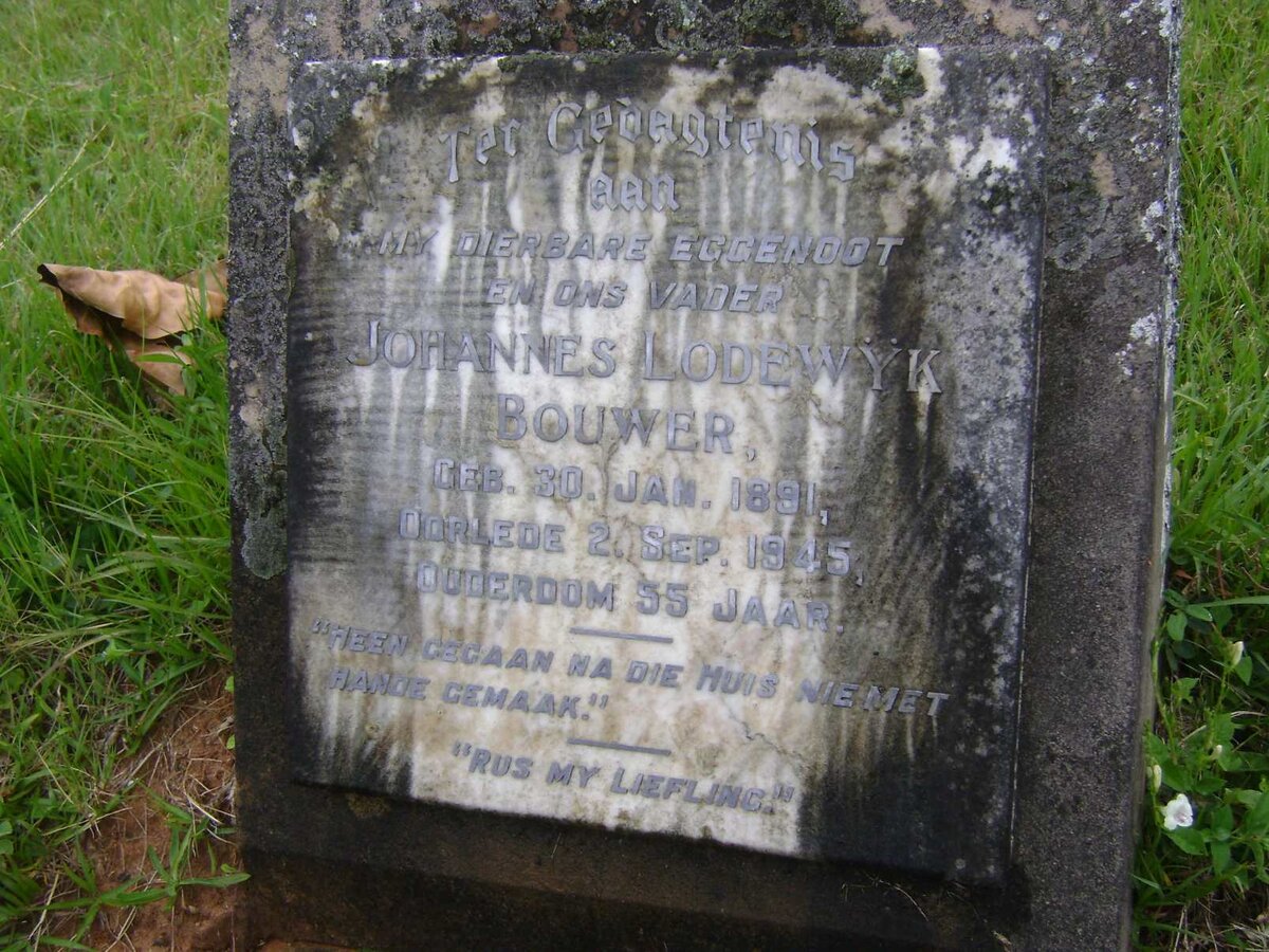BOUWER Johannes Lodewÿk 1891-1945