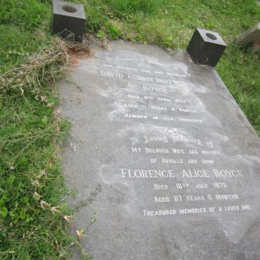 BOYCE Florence Alice -1973 :: BOYCE David Aubrey Wentworth -1962