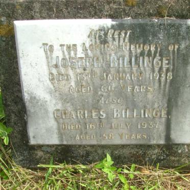 BILLINGE Joseph -1938 :: BILLINGE Charles -1937