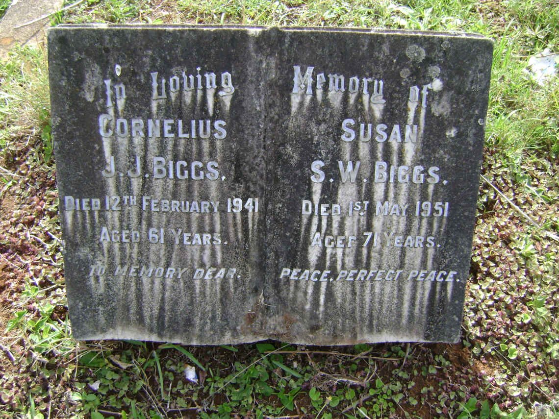 BIGGS Cornelius J.J. -1941 &amp; Susan S.W. -1951