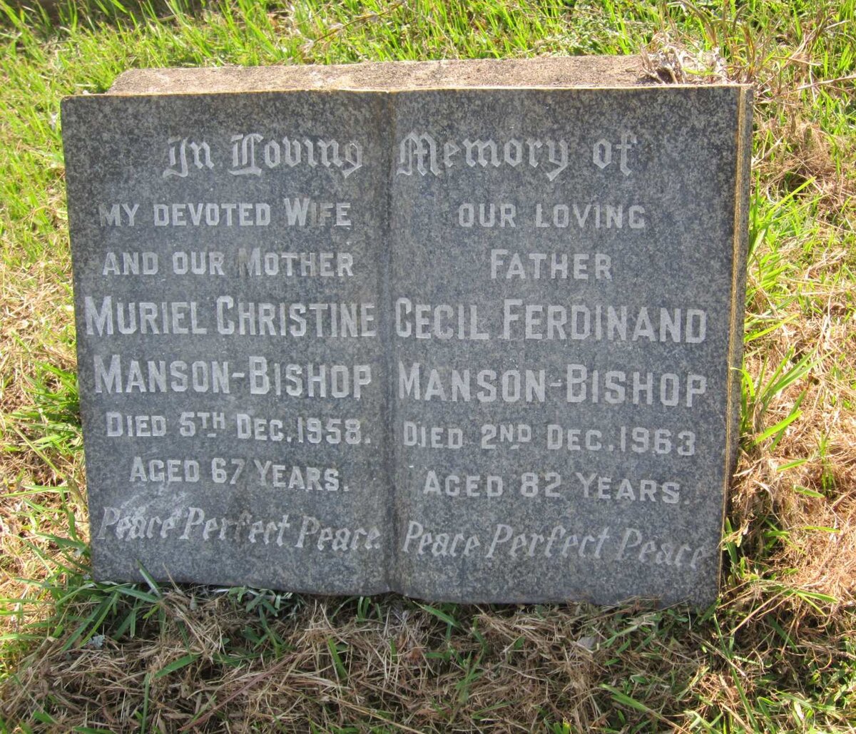 BISHOP Cecil Ferdinand, MANSON -1963 &amp; Muriel Christine -1958