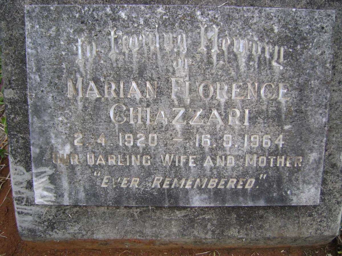CHIAZZARI Marian Florence 1920-1964