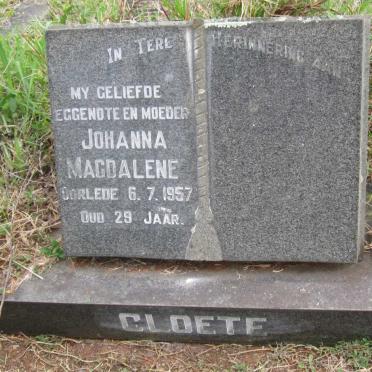 CLOETE Johanna Magdalene -1957