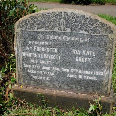 CROFT Ida Kate -1963 :: DRAYCOTT Ivy Forrester Winifred nee CROFT -1956