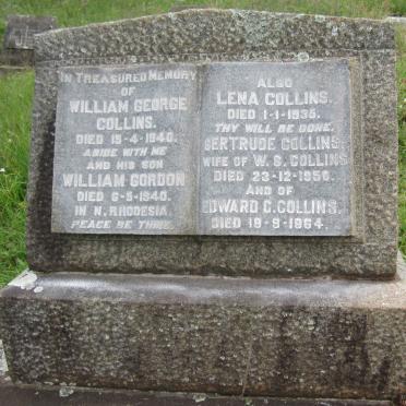 COLLINS William George -1940 :: COLLINS William Gordon  -1940 :: COLLINS Lena -1935 :: COLLINS Gertrude -1950