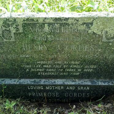 CORDES Henry -1955 &amp; Primrose -1990