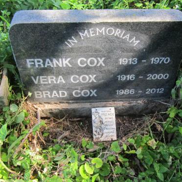 COX Frank 1913-1970 :: COX Vera 1916-2000 :: COX Brad 1986-2012