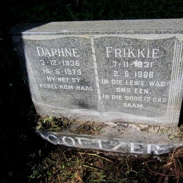 COETZER Frederik Coenraad 1931-1986 &amp; Daphne 1936-1979