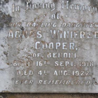 COOPER Agnes Winifred 1918-1922