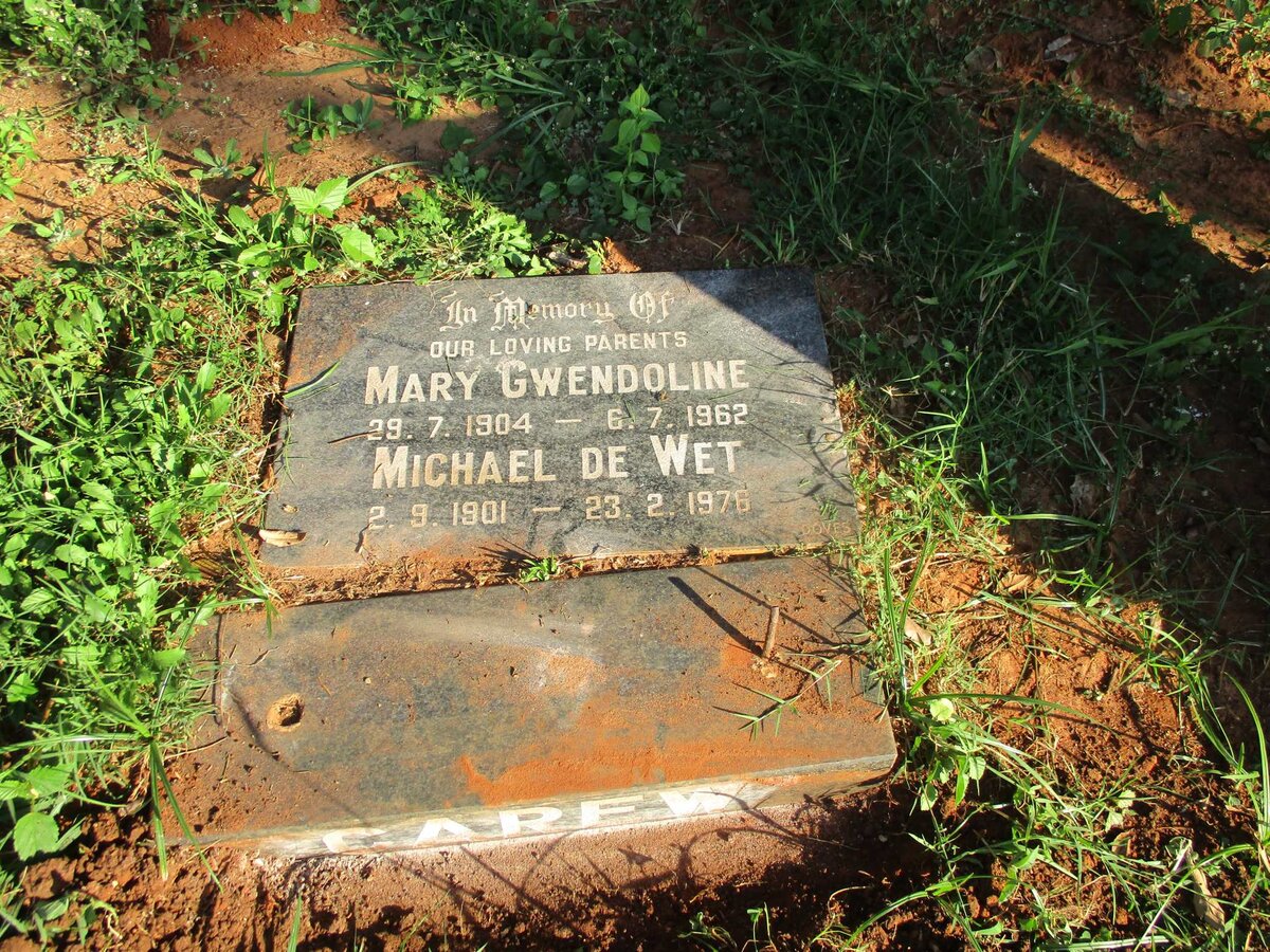 CAREW Michael de Wet 1901-1976 &amp; Mary Gwendoline 1904-1962
