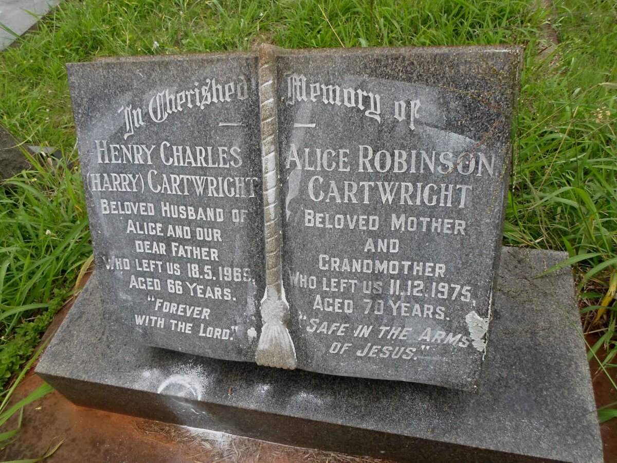 CARTWRIGHT Henry Charles -1969 &amp; Alice Robinson -1975