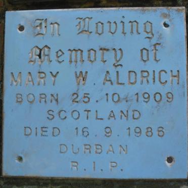 ALDRICH Mary W. 1909-1986