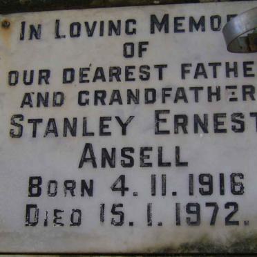 ANSELL Stanley Ernest 1916-1972