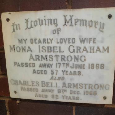 ARMSTRONG Charles Bell -1966 &amp; Mona Isbel Graham -1966