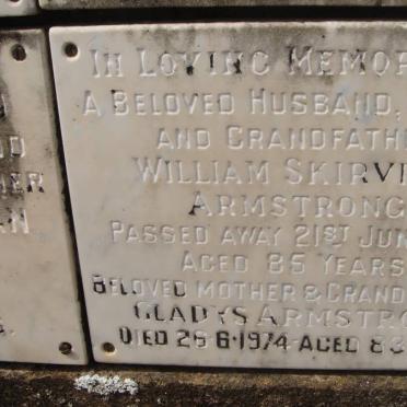ARMSTRONG William Skirving -1971 &amp; Gladys -1974
