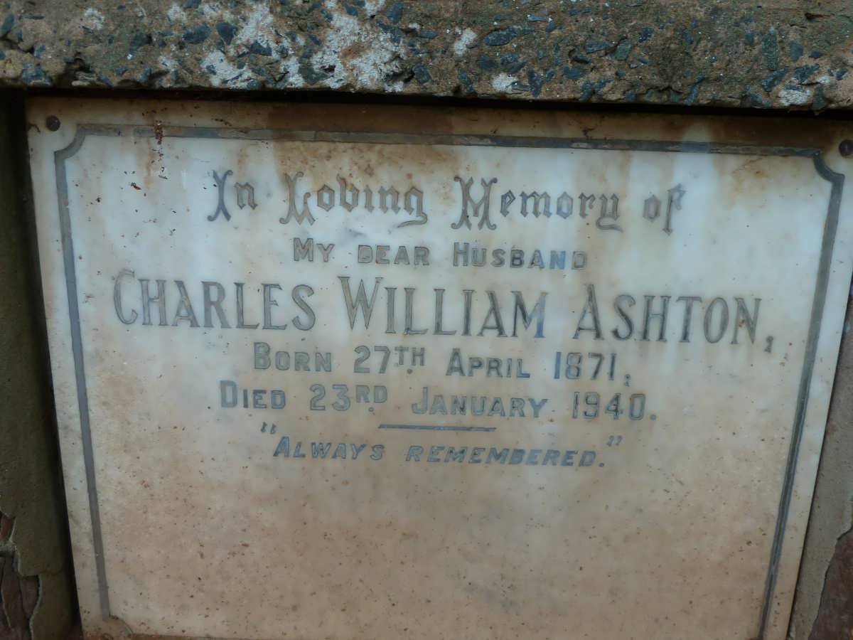ASHTON Charles William 1871-1940