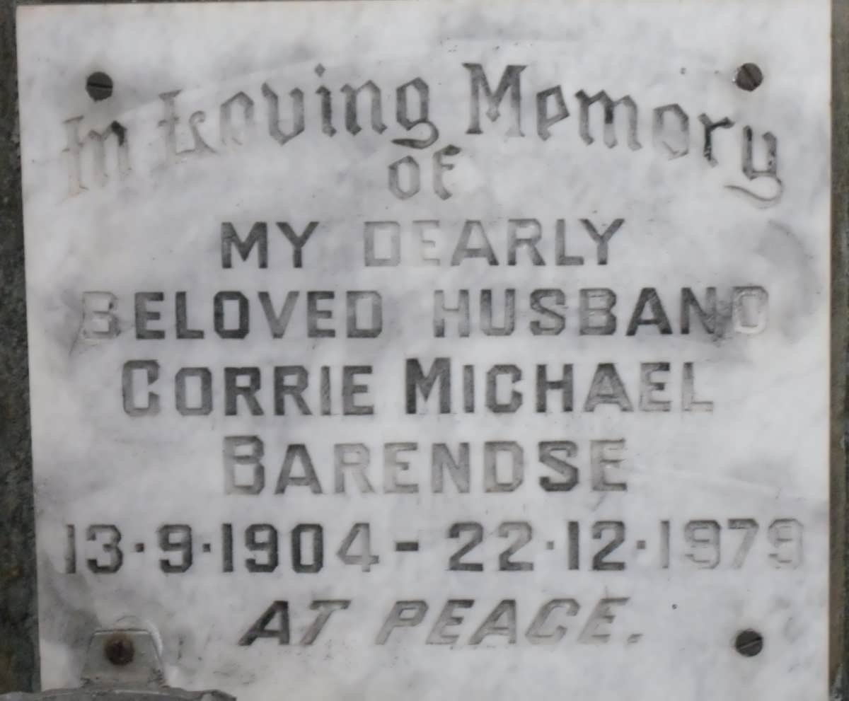 BARENDSE Corrie Michael 1904-1979