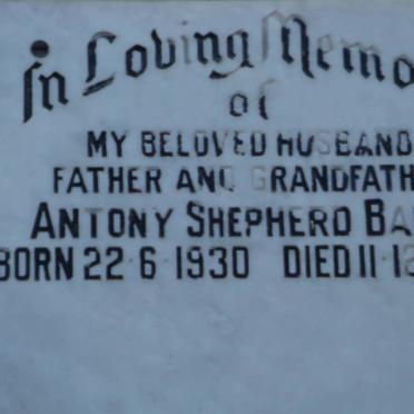 BAKER Antony Shepherd 1930-1987