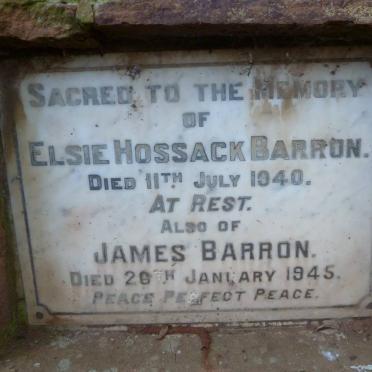BARRON James -1945 &amp; Elsie Hossack -1940